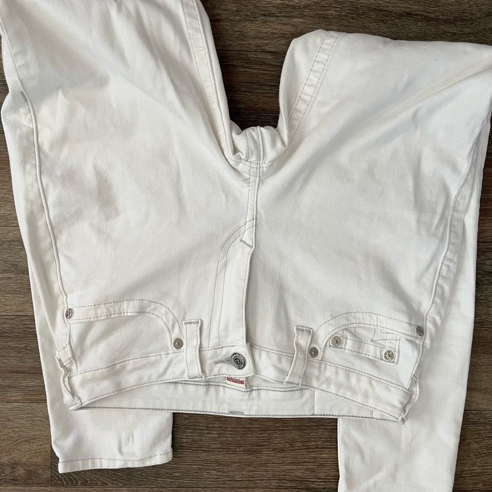 True Religion White Straight Leg Jeans